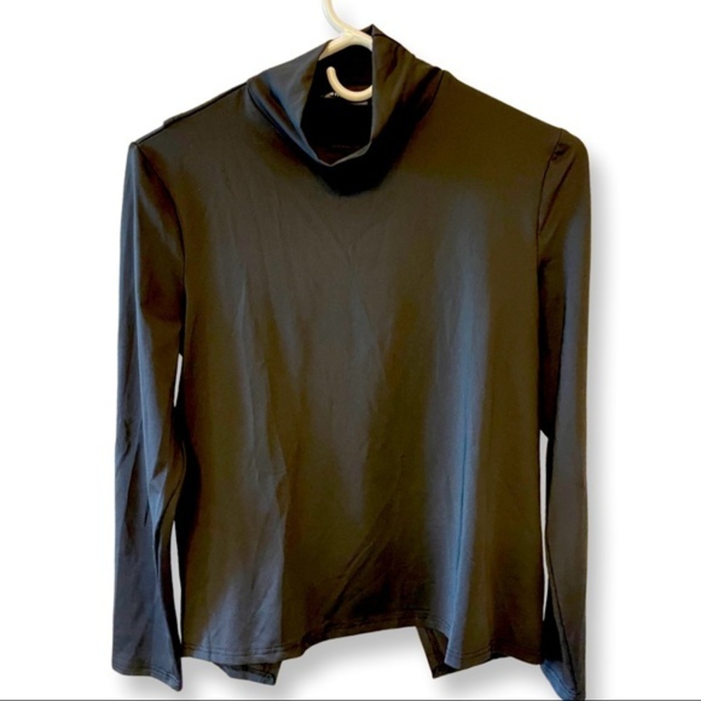 Black turtleneck long sleeve with back detail